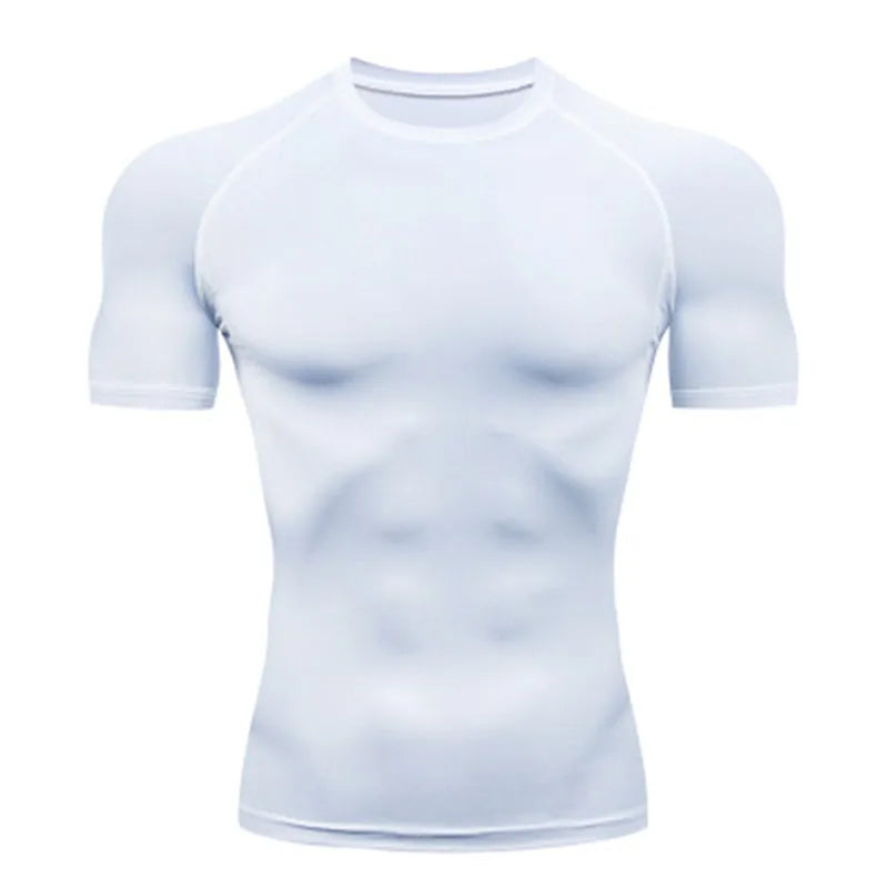 Camiseta esportiva de compressão masculina