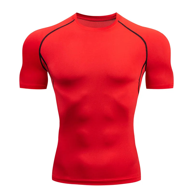 Camiseta esportiva de compressão masculina