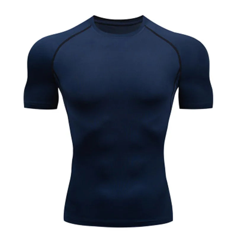 Camiseta esportiva de compressão masculina