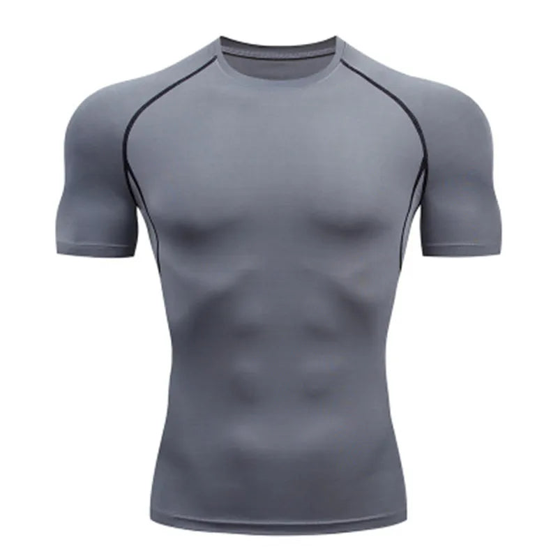 Camiseta esportiva de compressão masculina