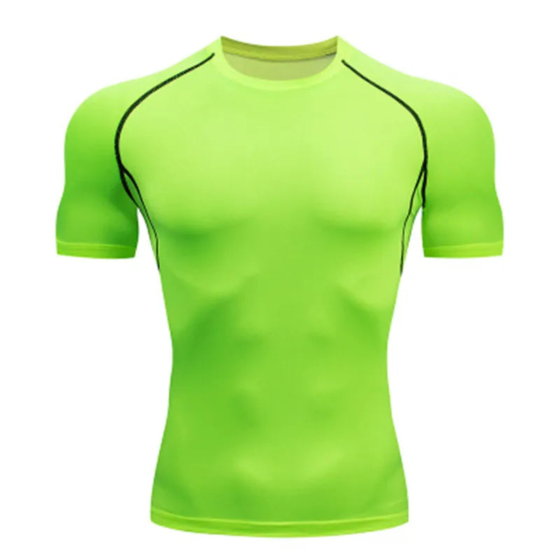 Camiseta esportiva de compressão masculina